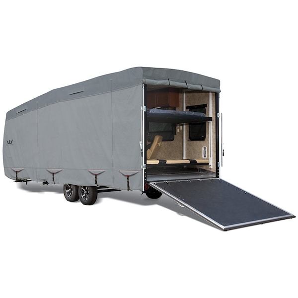 Eevelle S2 EXPEDITION Series, Toy Hauler RV Cover, Gray Color, Fits 33-34ft Long RV EX2TH3334G - main